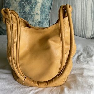 Soft leather bucket bag
